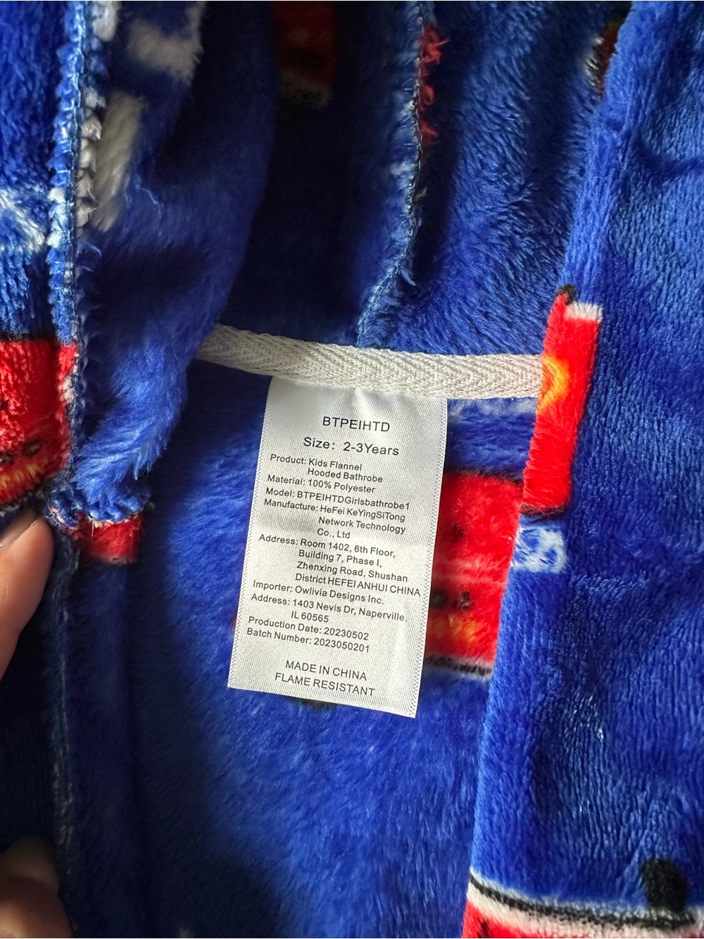 Toddler Firetruck Robe - Picture 4 of 4